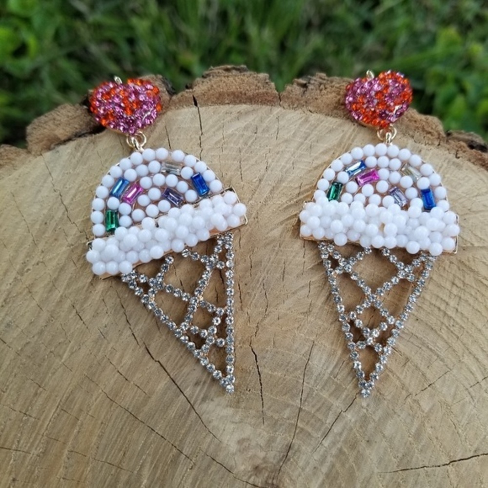 Icecream crystal earrings